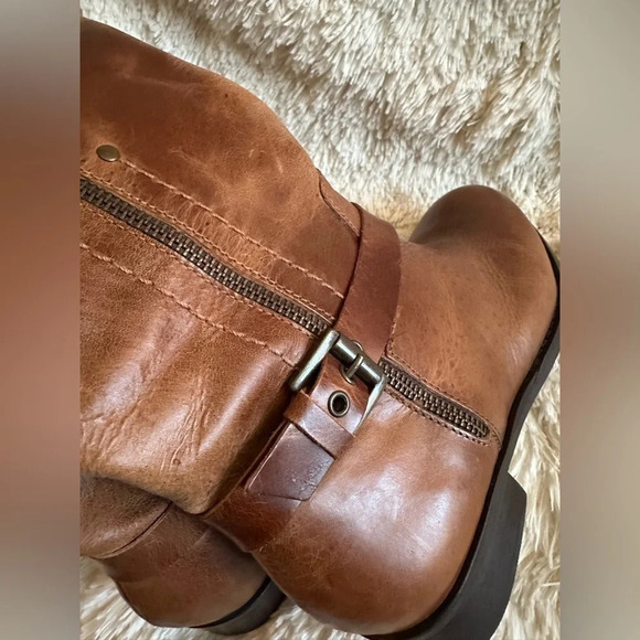 MATISSE Anthropologie 6.5 WIDE CALF Leather Militia Tall Riding Boot Distressed - Picture 11 of 16